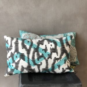 Coussin Umé turquoise blue - rayure