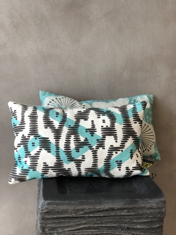 Coussin Umé turquoise blue - rayure