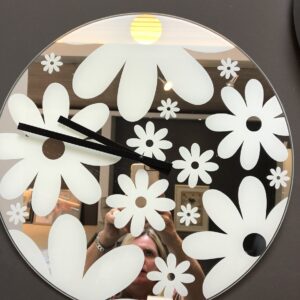 Horloge murale miroir blanc